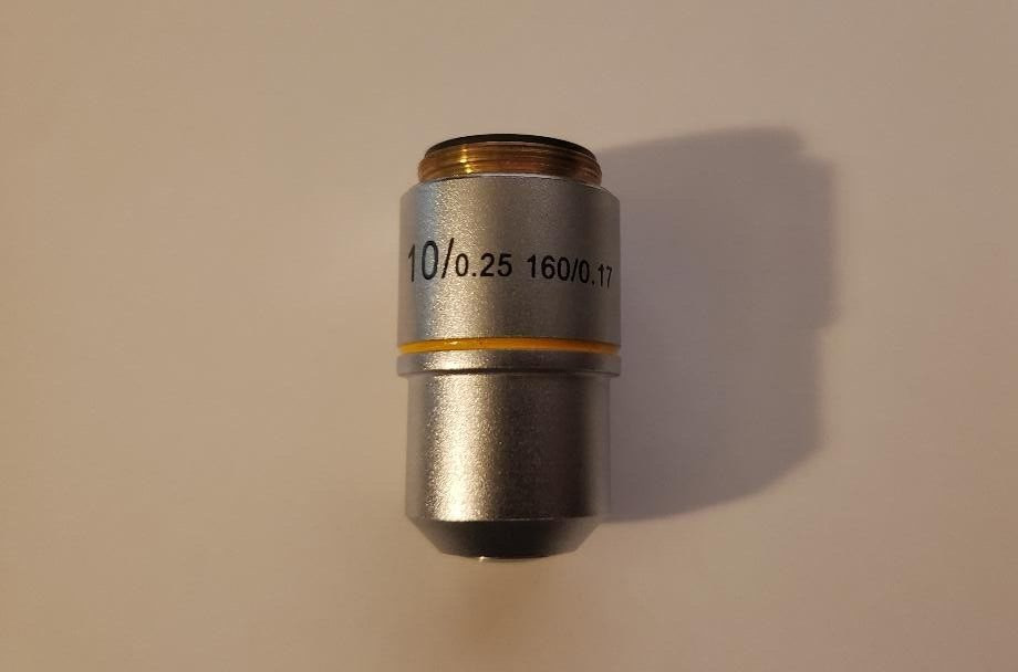 Objective Microscope Lens 10-0.25 160/0.17 - Photo 1