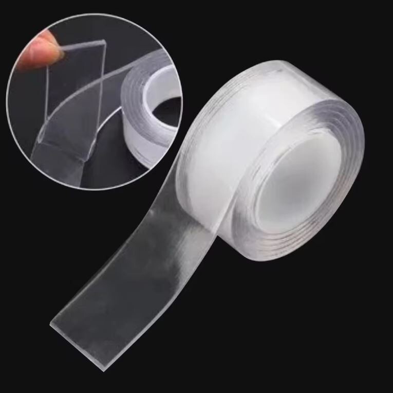 Nano Tape Double Sided Traceless Washable Adhesive Invisible Gel Grip 3FT - Photo 1