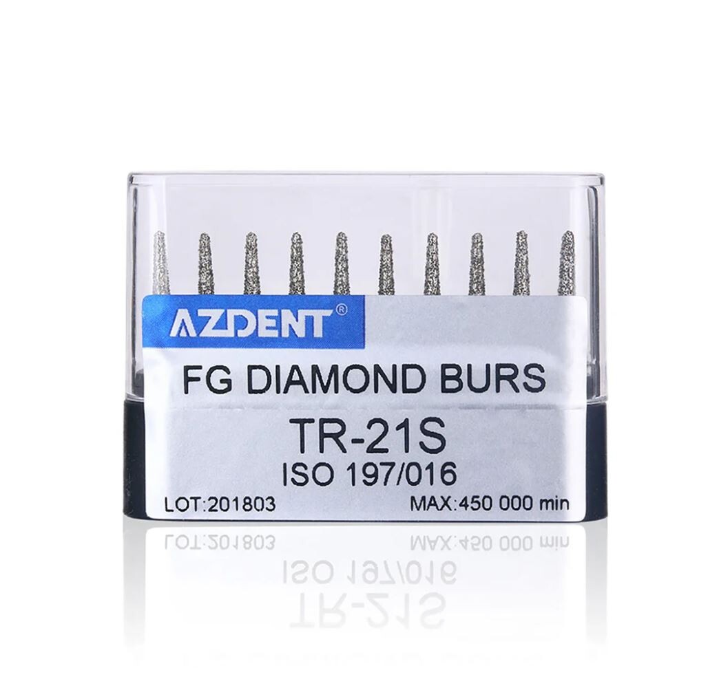 AZDENT TR-21S Dental Super Coarse Diamond Burs Drills FG For High Speed use - Photo 1