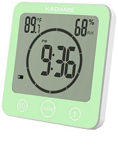 KADAMS Digital Bathroom Shower Kitchen Clock Timer with Alarm Green - Photo 1
