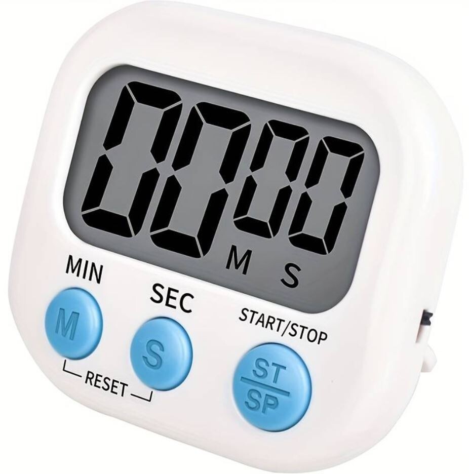 small digital kitchen timer magnetic back countdown Alarm reminder Timer white - Photo 1