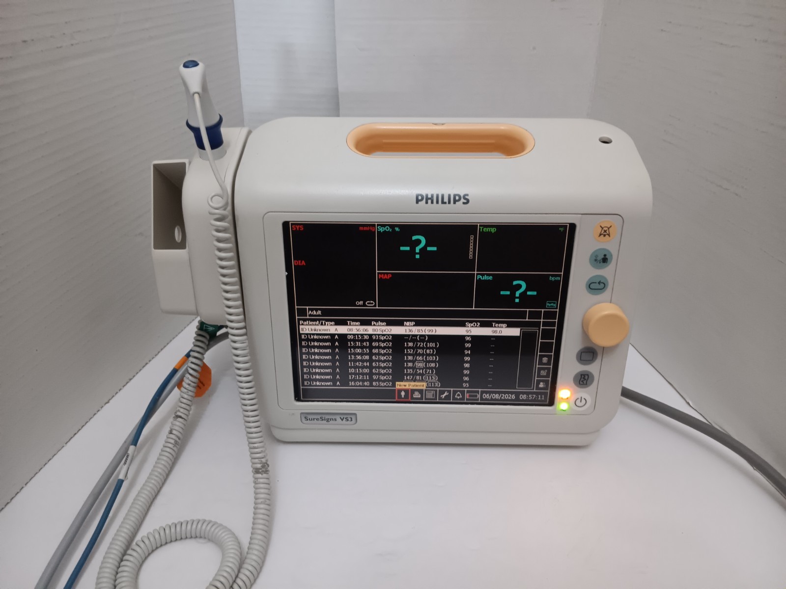 Philips SureSigns VS4 Vital Signs with Power Cord & Therm, BP Cuff, Sp02 Sensor - Photo 1